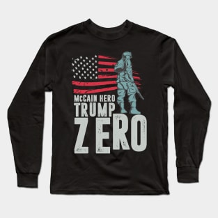 mccain hero trump zero Long Sleeve T-Shirt